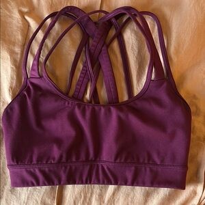 Elegant Purple Strappy Sports Bra
